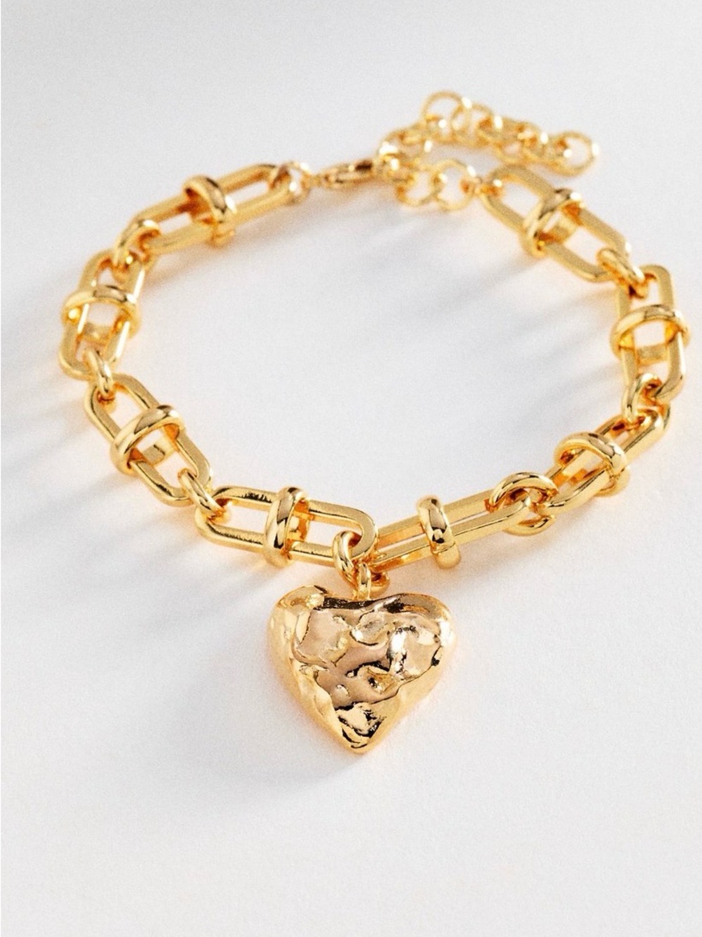 Anthropologie Heart Charm Bracelet